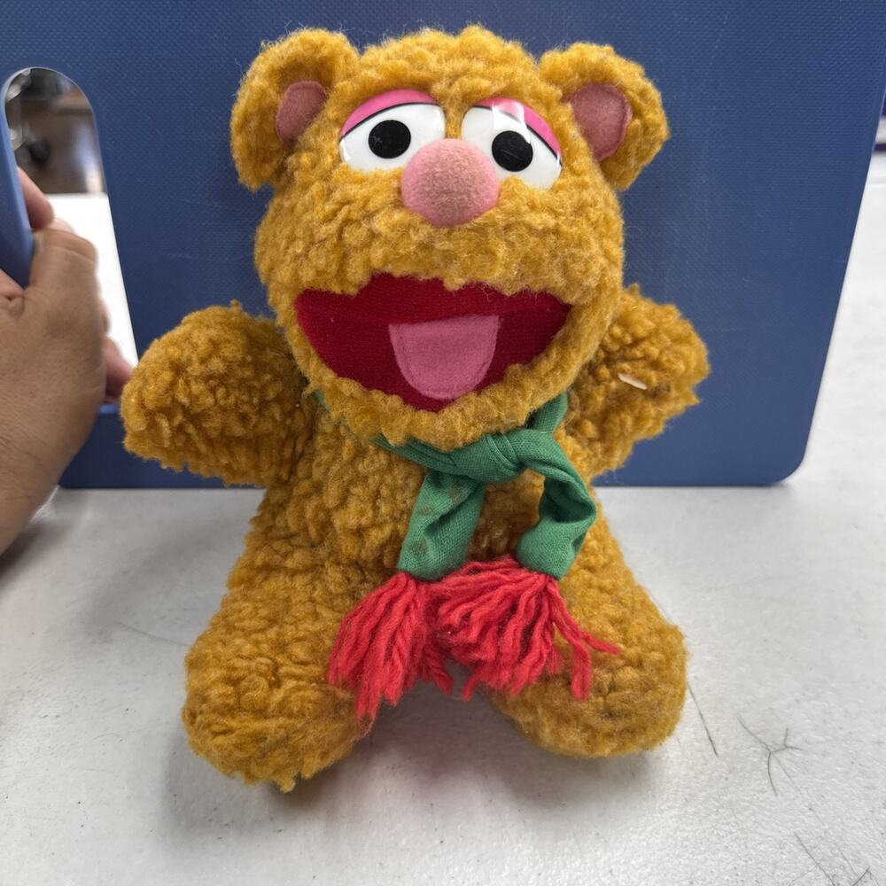 VTG 1987 Baby Fozzie Bear Muppets Christmas Plush Stuffed Animal 8” Jim Henson
